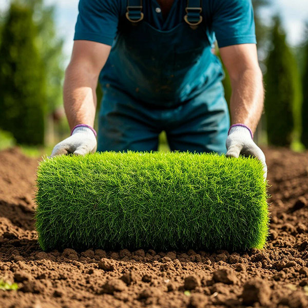 благоустройство могилы укладкой газона г. Орёл